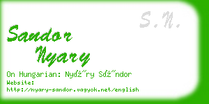 sandor nyary business card